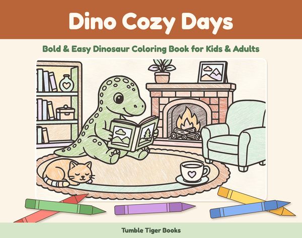 Dino Cozy Days coloring book cover