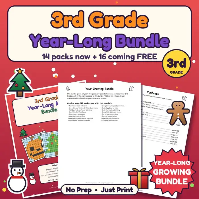 3rd Grade Year-Long Mega Bundle (Growing) preview