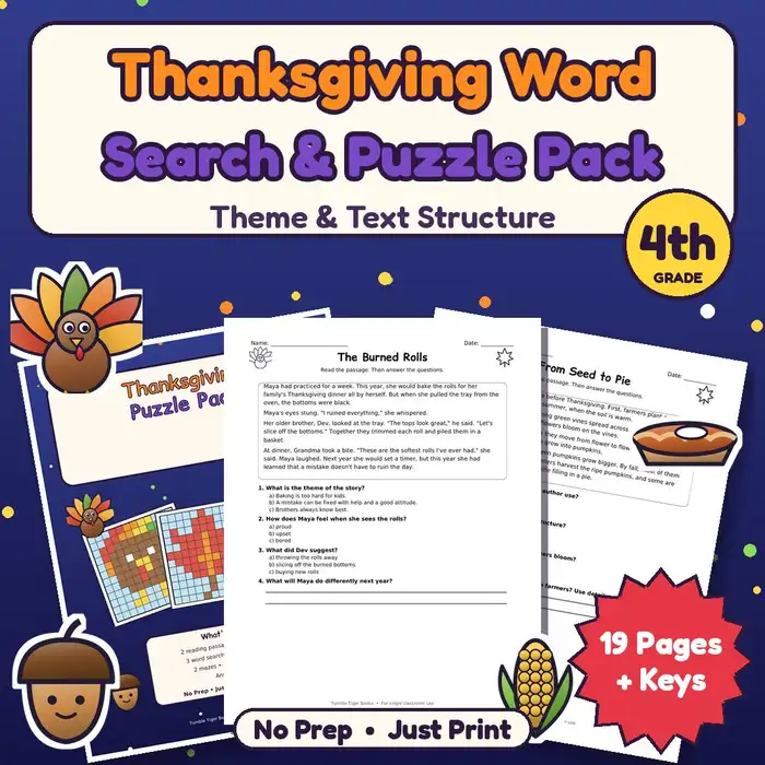Thanksgiving Word Search & Puzzle Pack, 4th preview