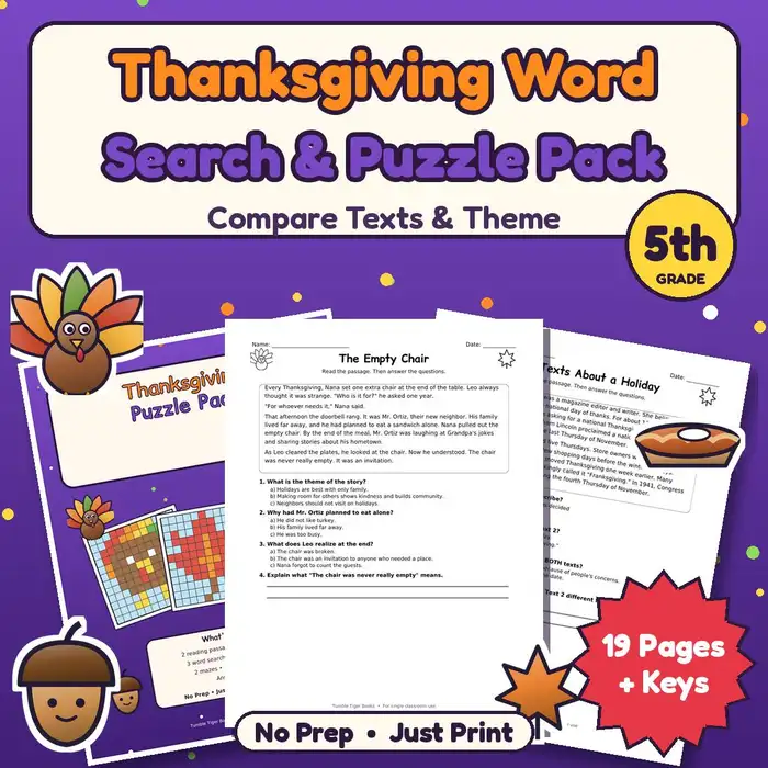 Thanksgiving Word Search & Puzzle Pack, 5th preview