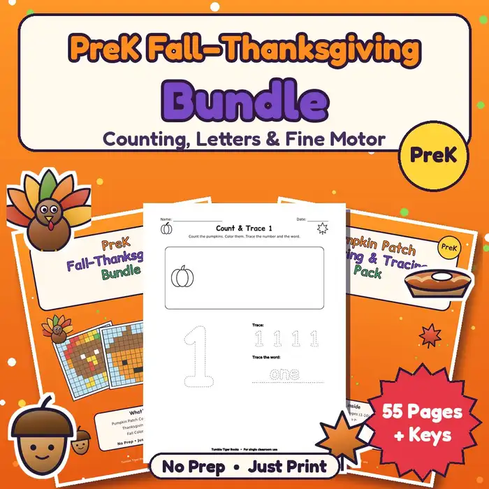 PreK Fall–Thanksgiving Bundle preview